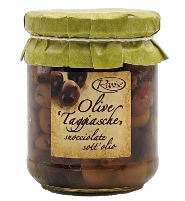 Olive taggiasche snocciolate sott'olio